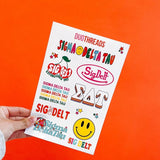 Sigma Delta Tau Sorority Rainbow Sticker Sheet