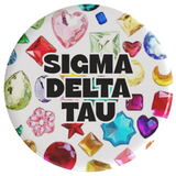 Sigma Delta Tau  Bejeweled Sorority Button