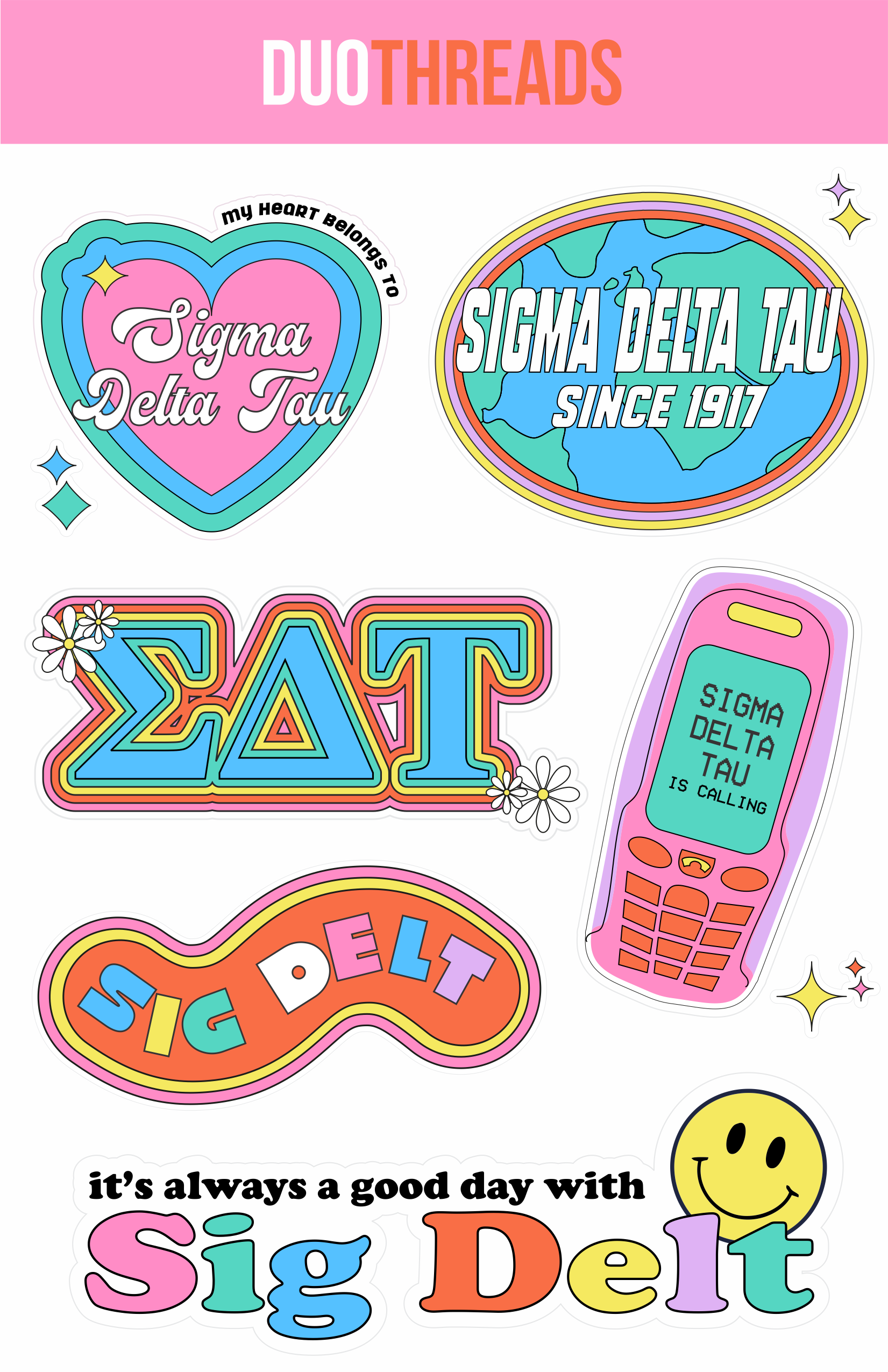 Sorority Y2K Sticker Sheet
