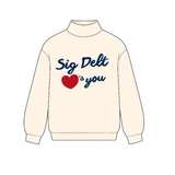 Sigma Delta Tau Love Club Sorority Mock Neck