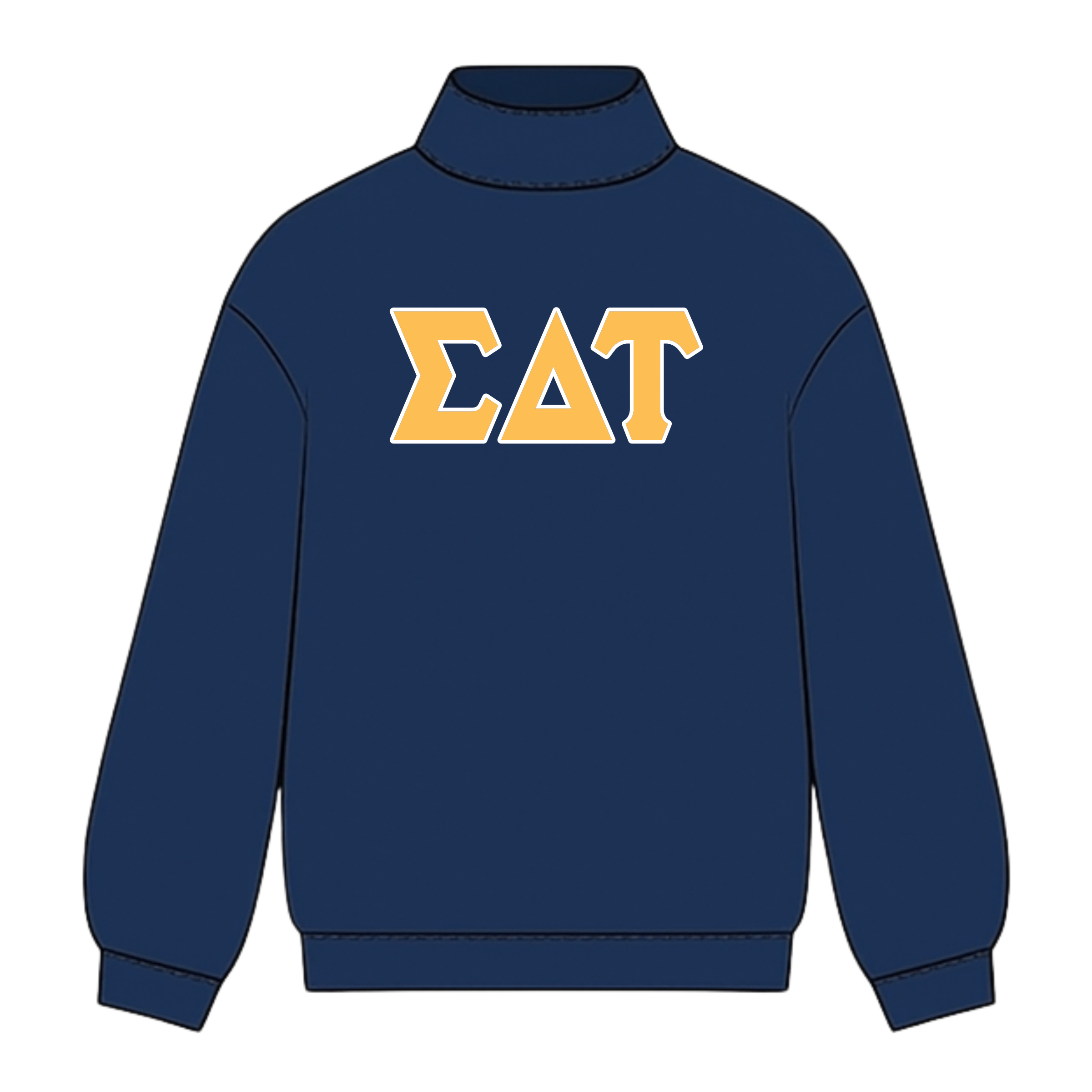 Classic Twill Sorority Embroidered Mock Neck