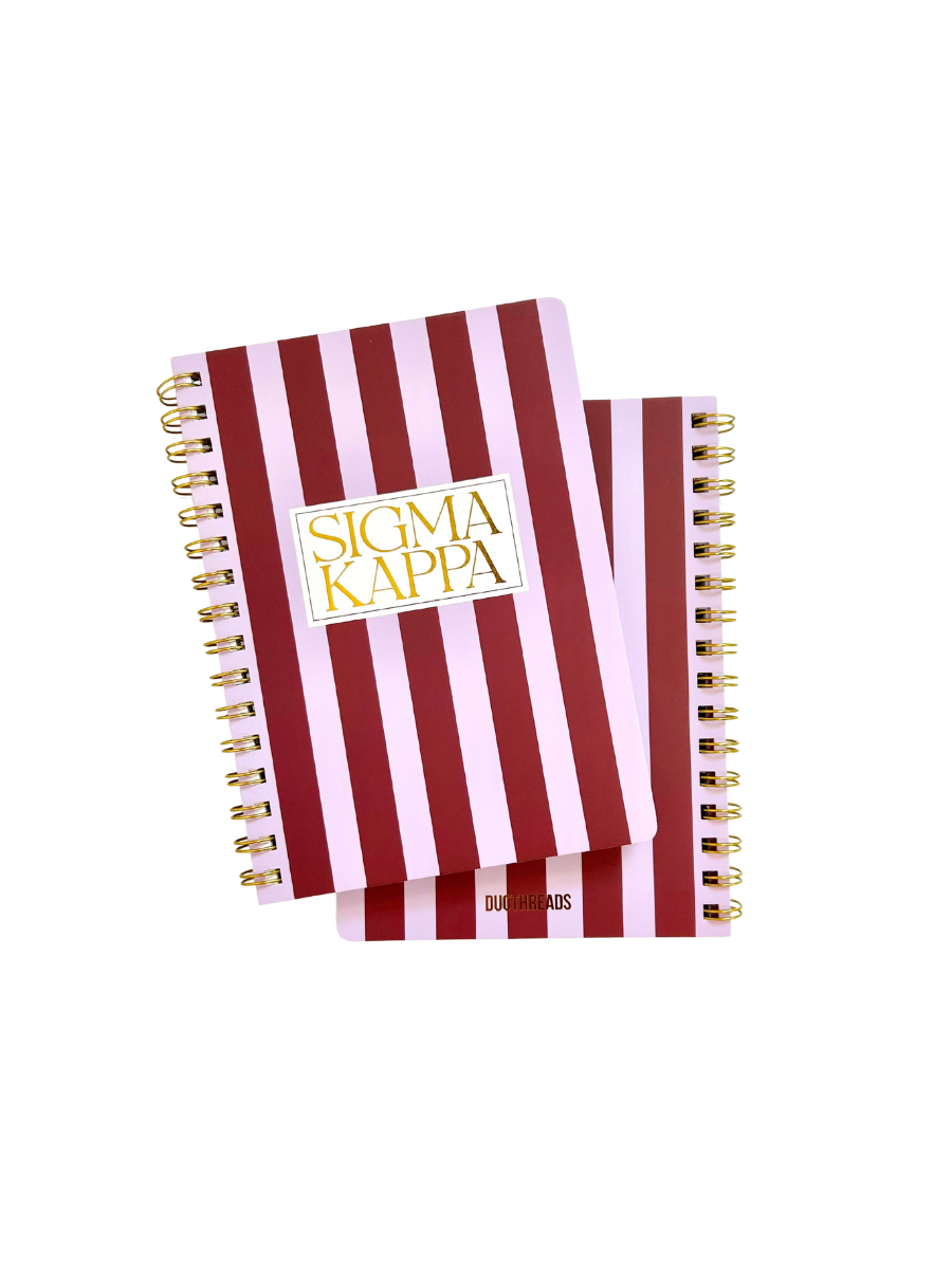 Sigma Kappa Stripe Sorority Notebook
