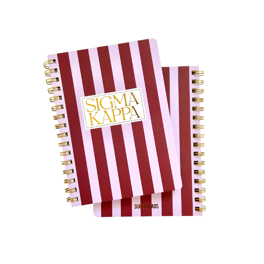 Sigma Kappa Stripe Sorority Notebook