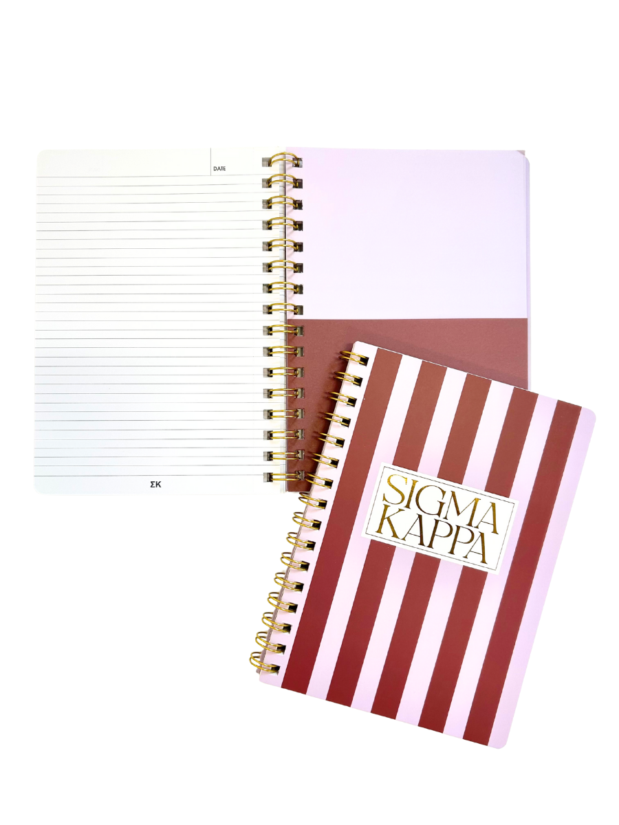 Sigma Kappa Stripe Sorority Notebook