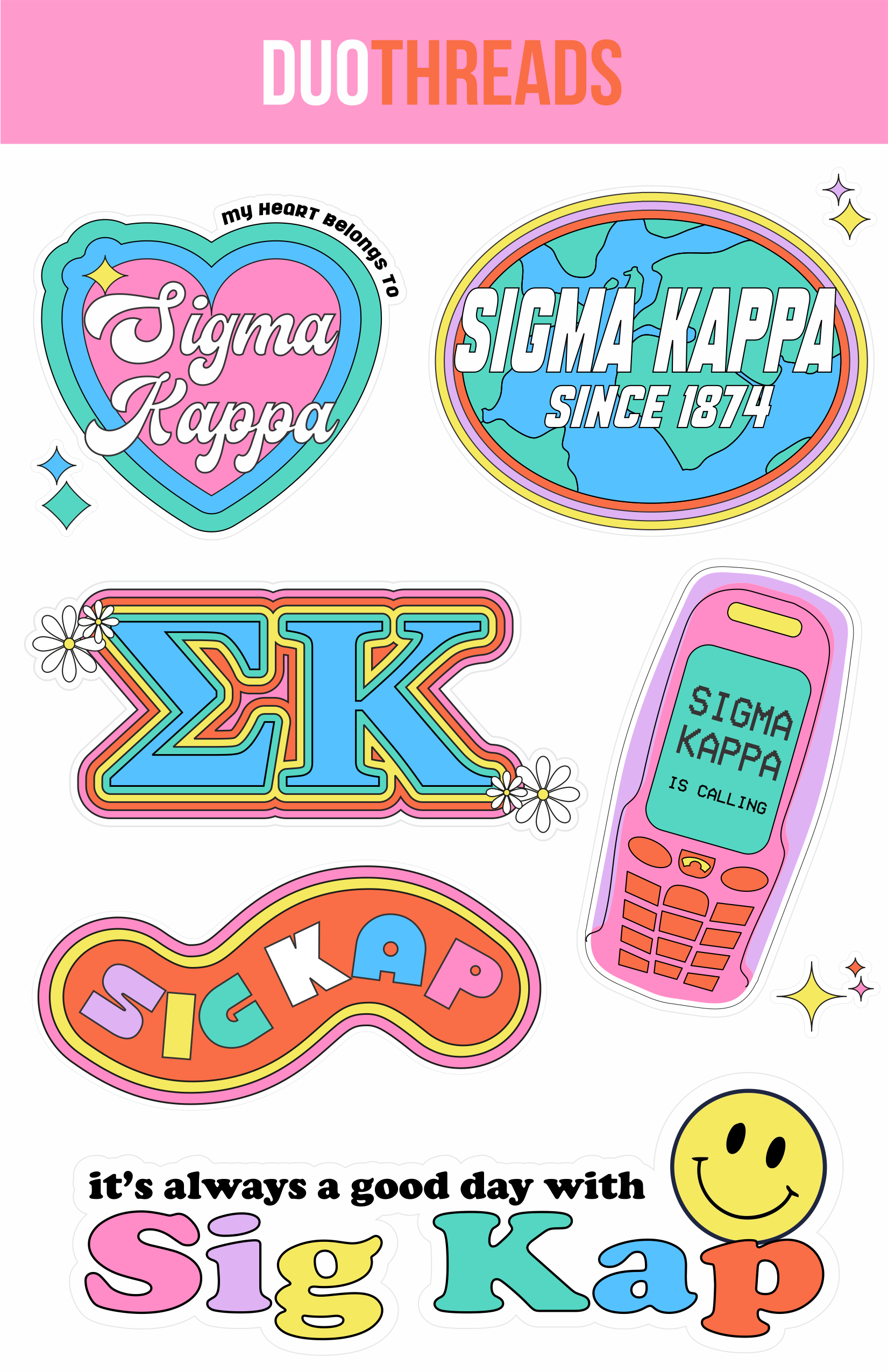 Sorority Y2K Sticker Sheet
