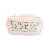 Sigma Sigma Sigma Chenille Sorority Cosmetic Bag