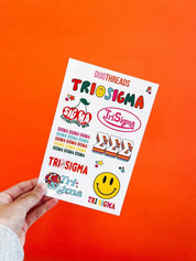 Sigma Sigma Sigma Sorority Rainbow Sticker Sheet
