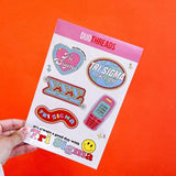 Sigma Sigma Sigma Sorority Y2K Sticker Sheet