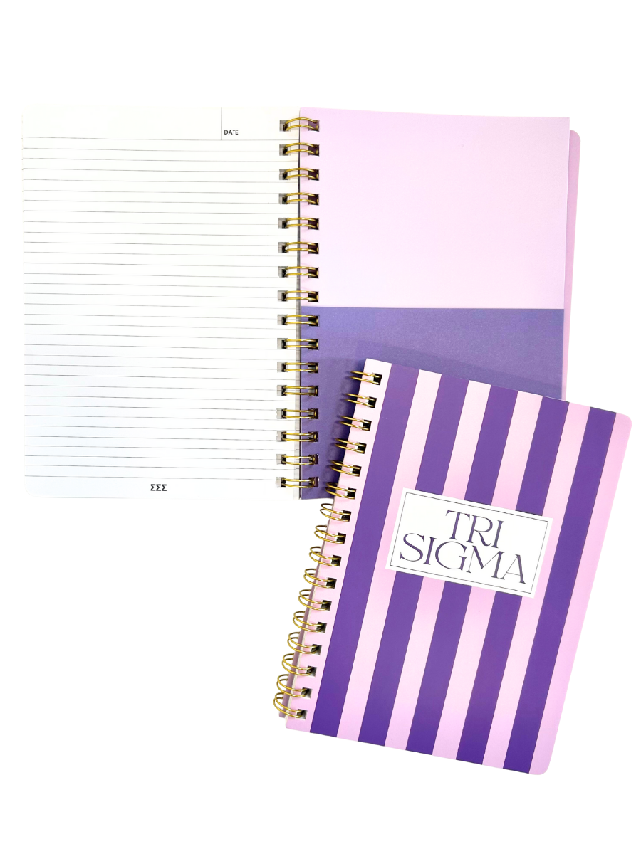 Sigma Sigma Sigma Stripe Sorority Notebook