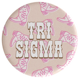 Sigma Sigma Sigma Boot Scootin' Sorority Button