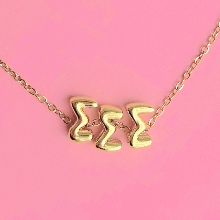 Sigma Sigma Sigma Bubble Letter Necklace