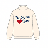 Sigma Sigma Sigma Love Club Sorority Mock Neck