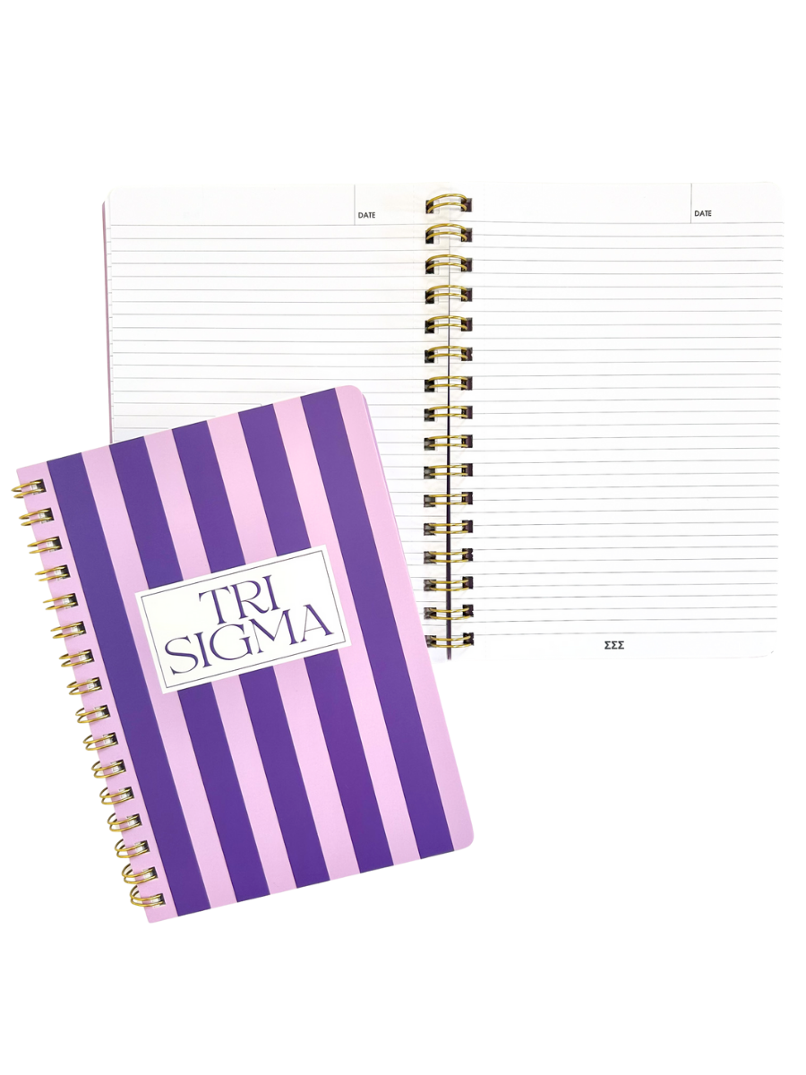 Sigma Sigma Sigma Stripe Sorority Notebook