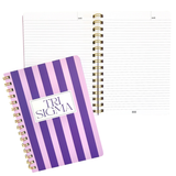 Sigma Sigma Sigma Stripe Sorority Notebook