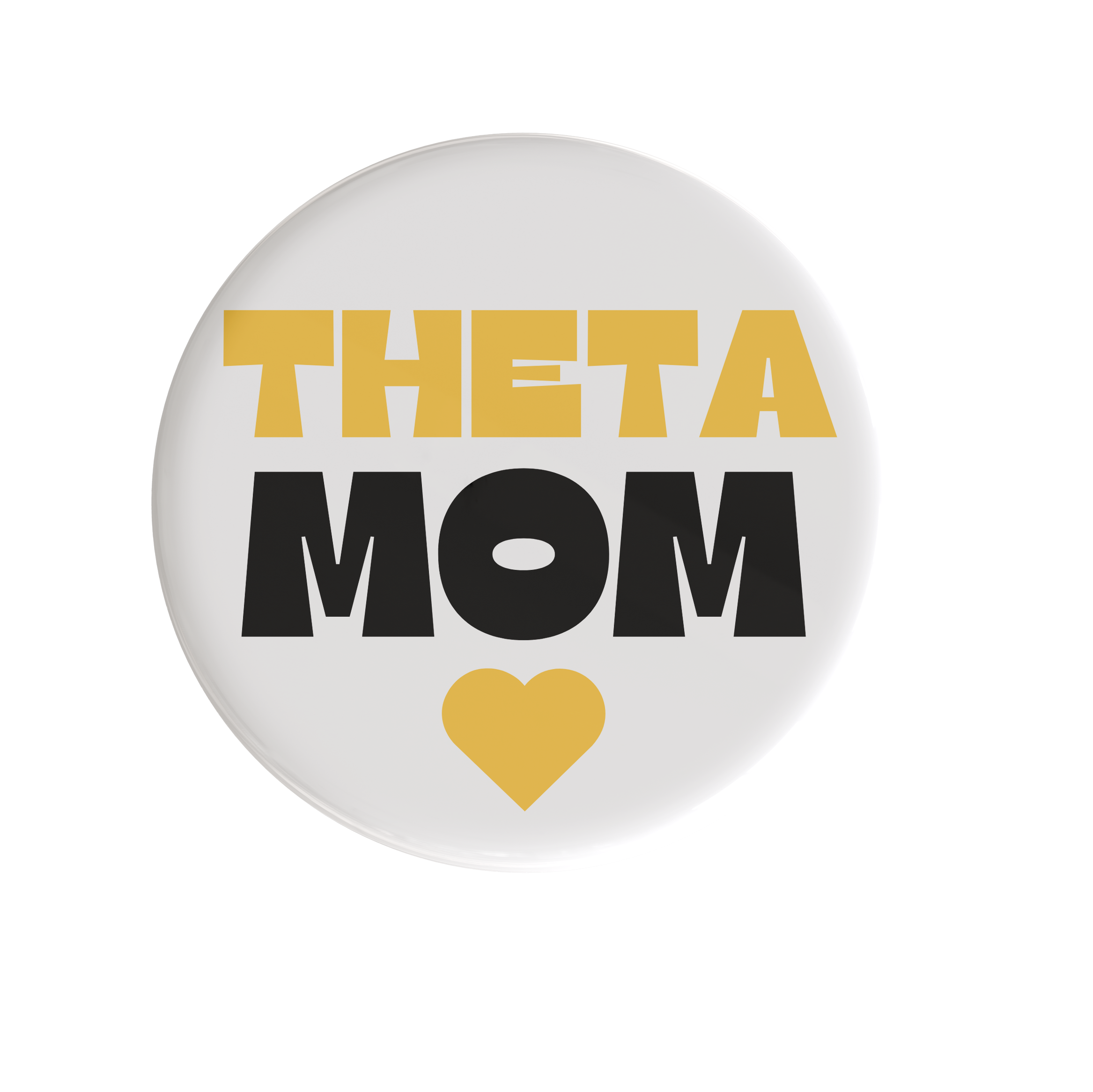 Mom Heart Sorority Button