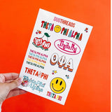 Theta Phi Alpha Sorority Rainbow Sticker Sheet