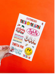 Theta Phi Alpha Sorority Rainbow Sticker Sheet