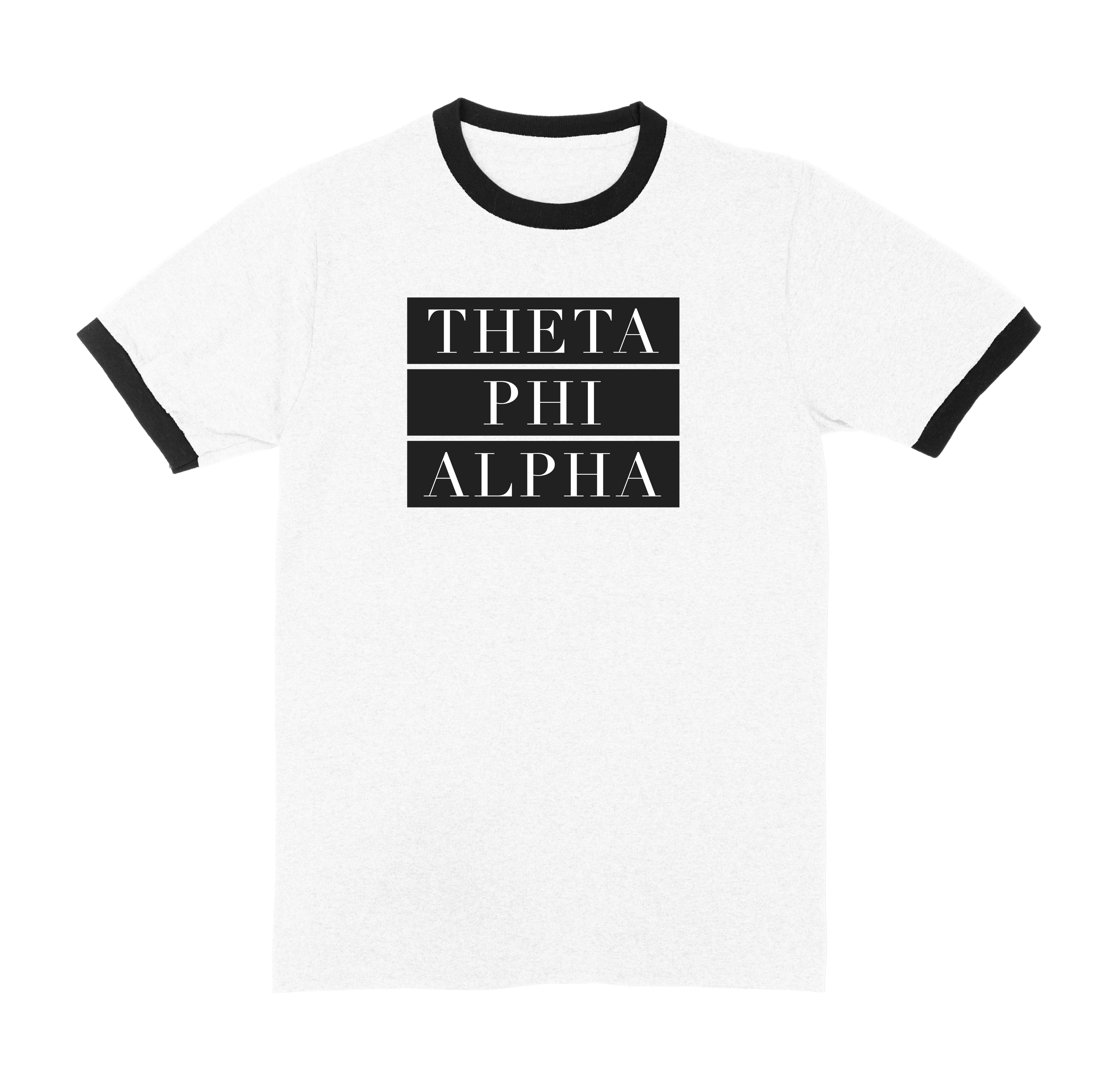 Theta Phi Alpha Ringer Block Sorority Tee