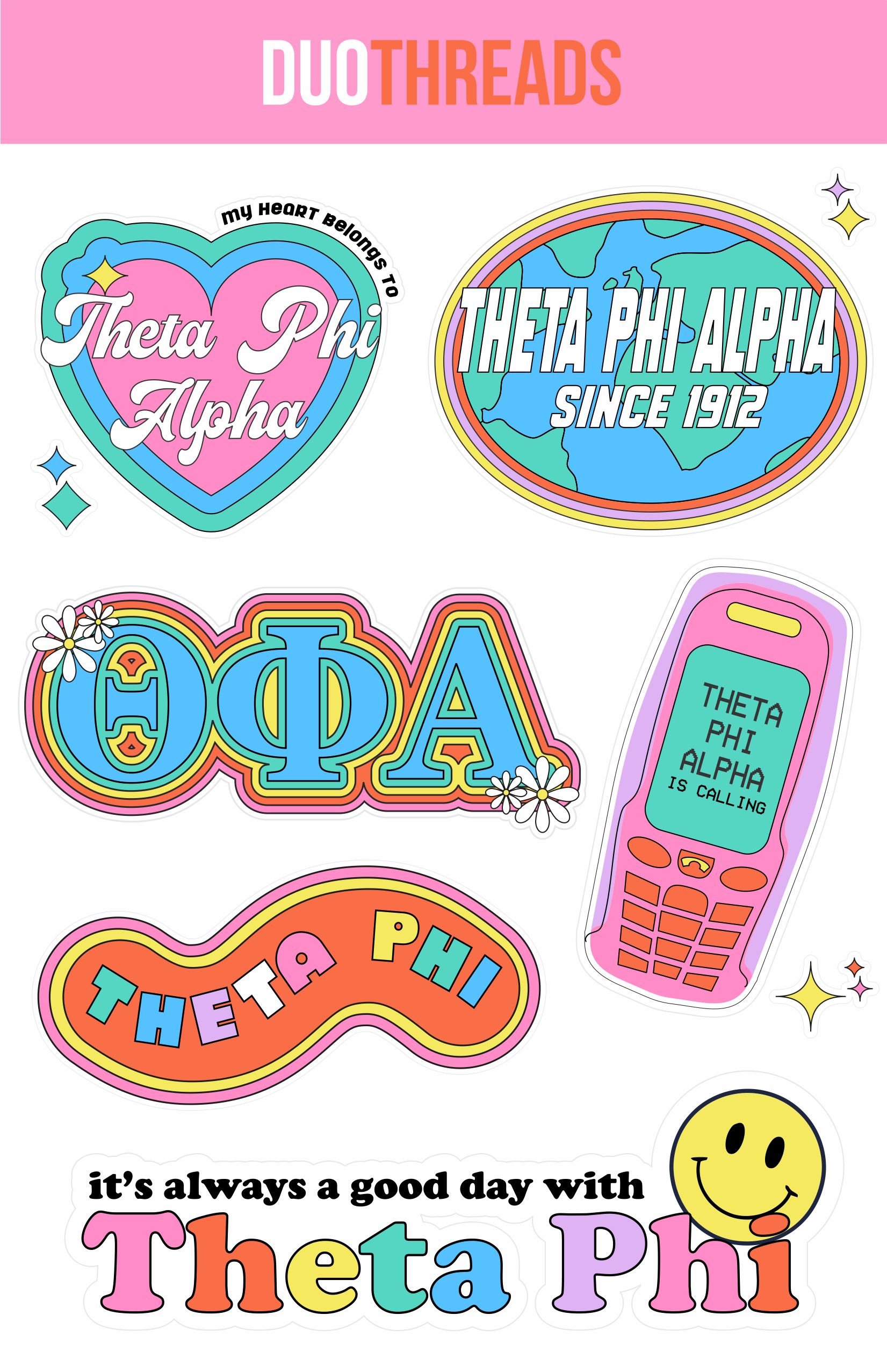 Sorority Y2K Sticker Sheet
