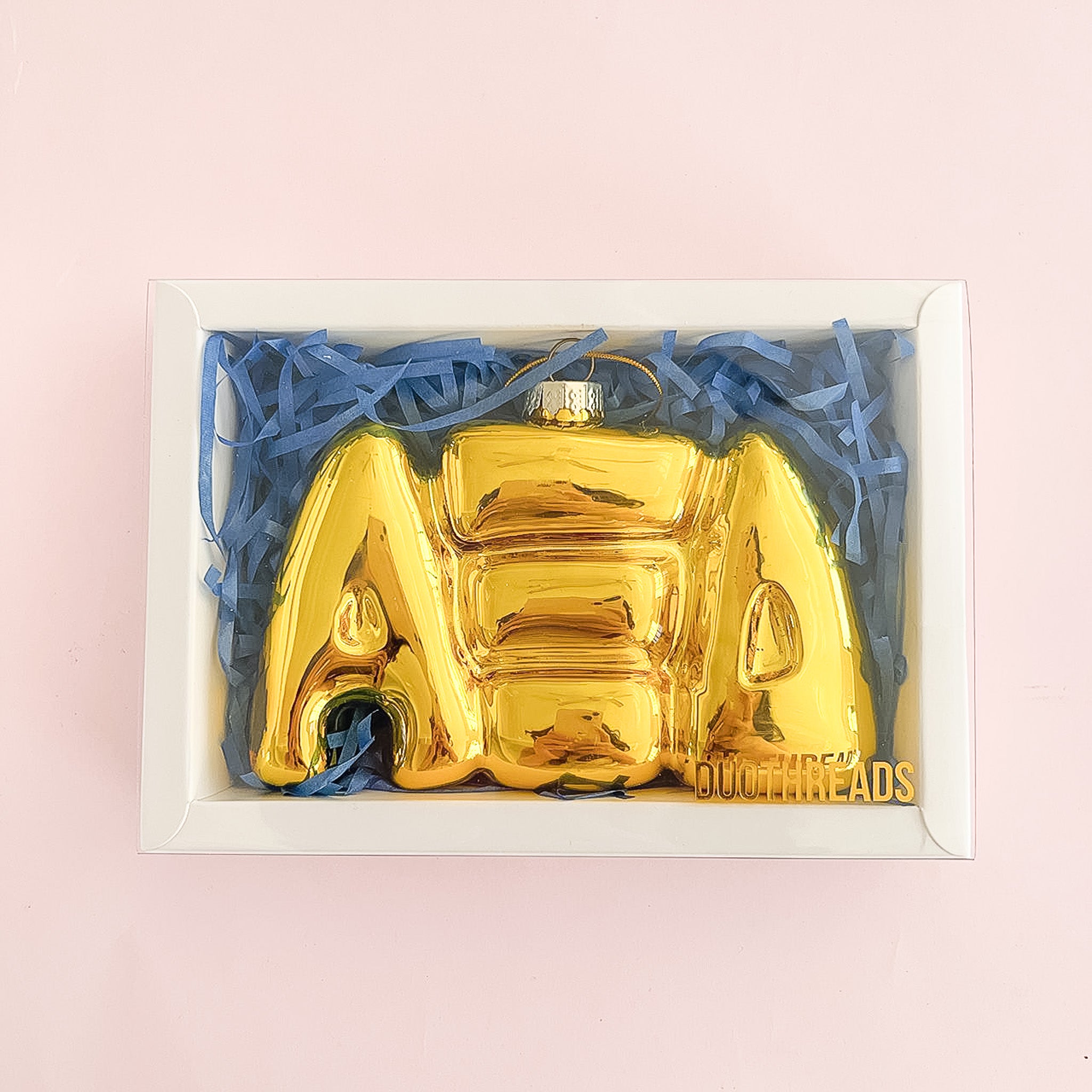 Alpha Xi Delta Gold Bubble Letter Sorority Ornament