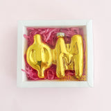 Gold Bubble Letter Sorority Ornament