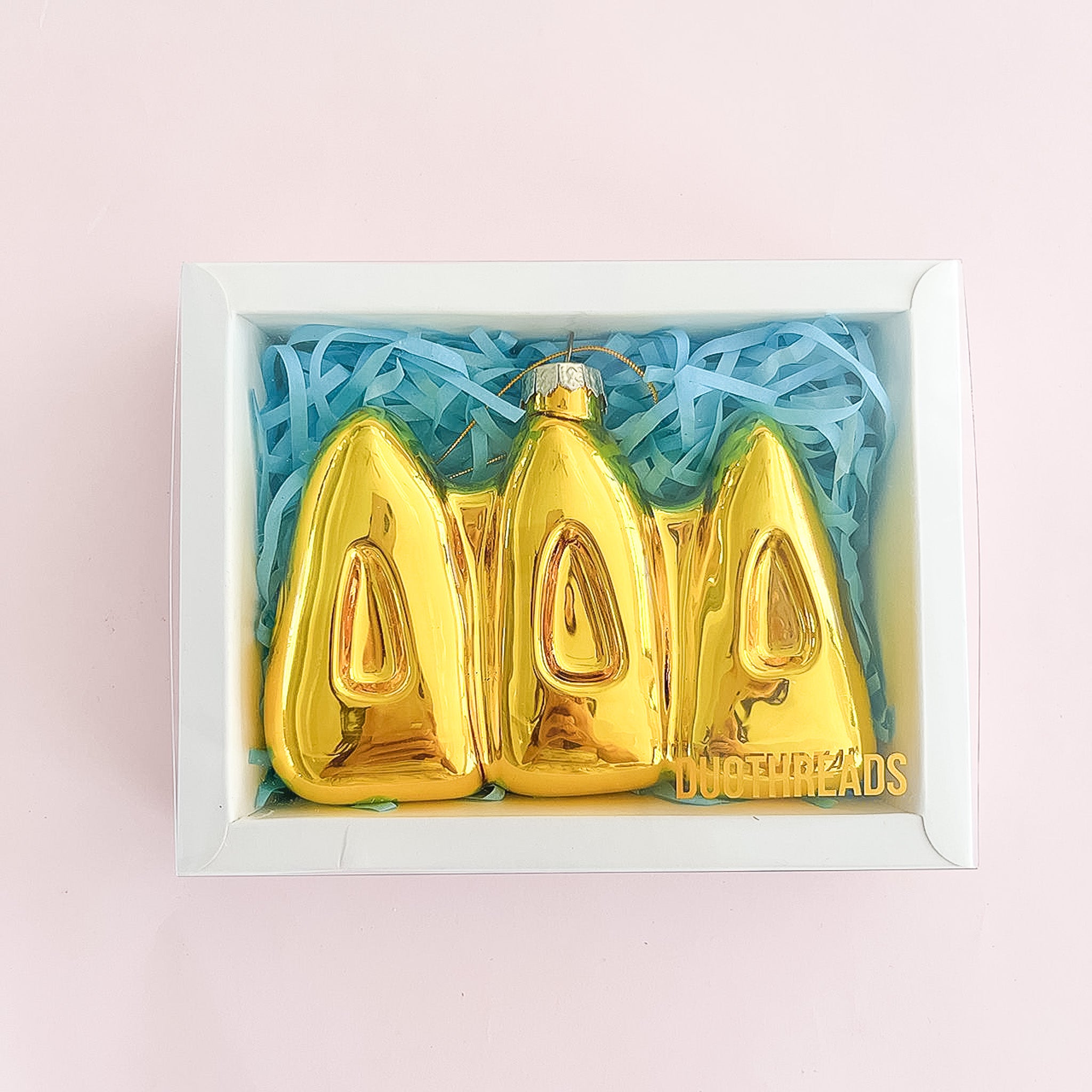 Delta Delta Delta Gold Bubble Letter Sorority Ornament