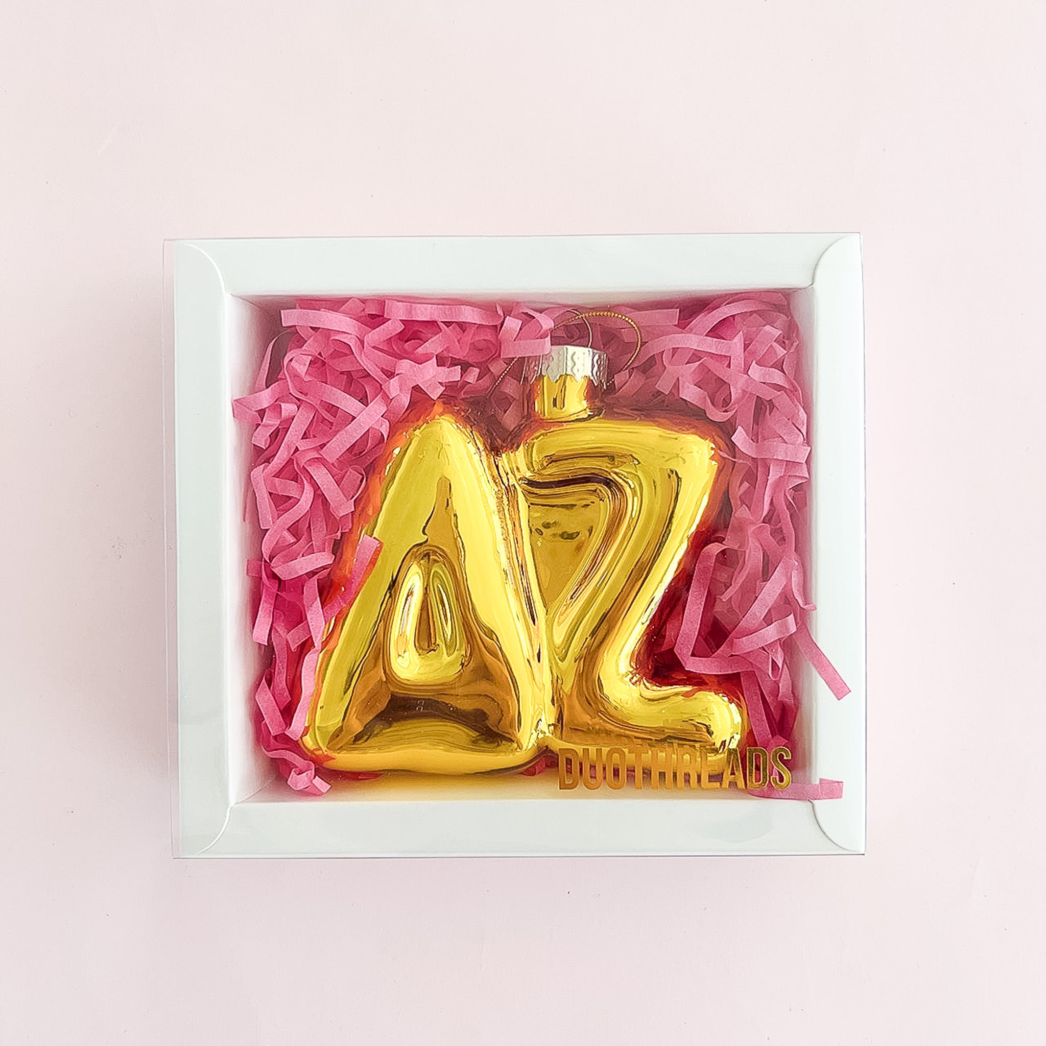 Delta Zeta Gold Bubble Letter Sorority Ornament