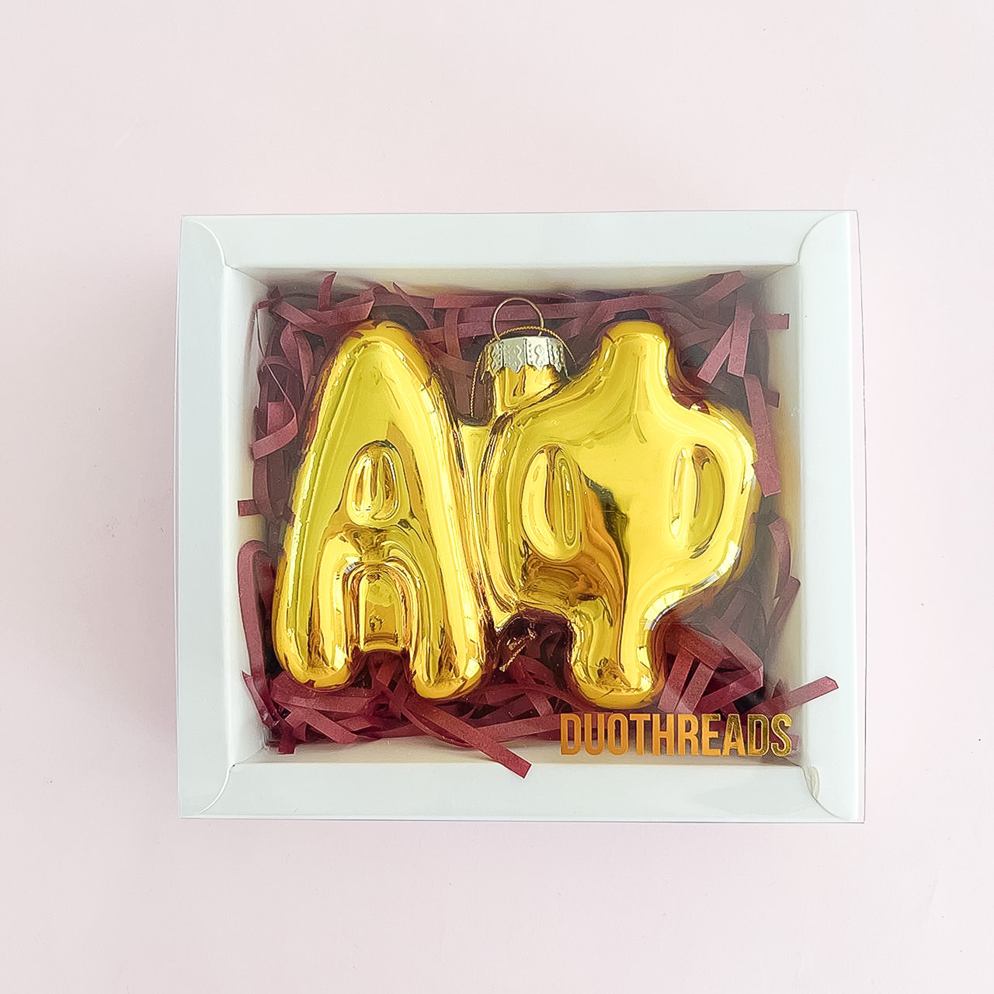 Alpha Phi Gold Bubble Letter Sorority Ornament