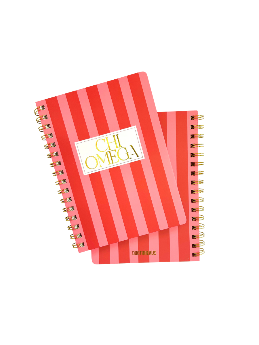 Chi Omega Stripe Sorority Notebook