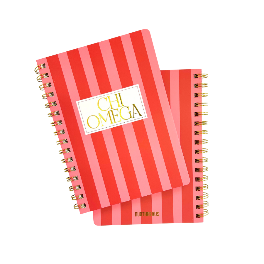 Chi Omega Stripe Sorority Notebook