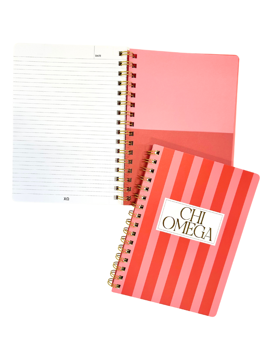 Chi Omega Stripe Sorority Notebook