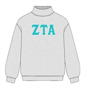 Classic Twill Sorority Embroidered Mock Neck