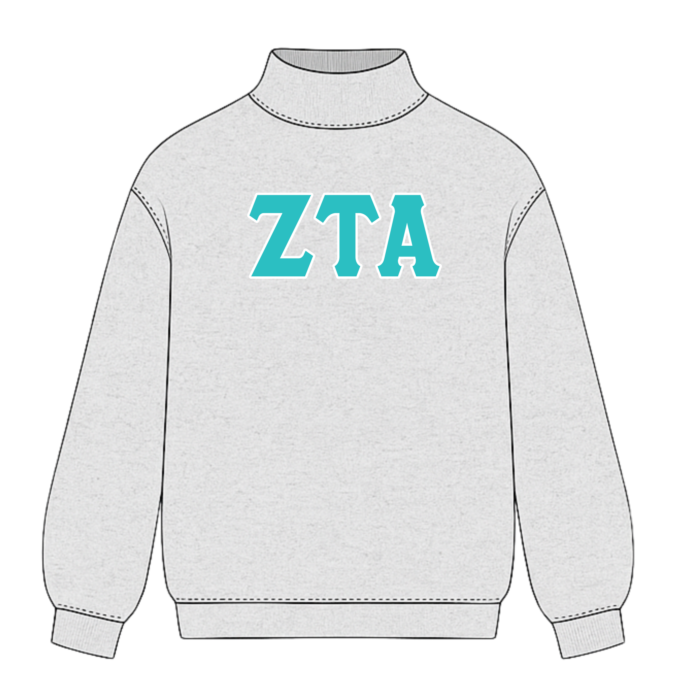 Classic Twill Sorority Embroidered Mock Neck