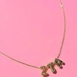 Zeta Tau Alpha Bubble Letter Necklace