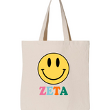 Zeta Tau Alpha All Smiles Sorority Tote