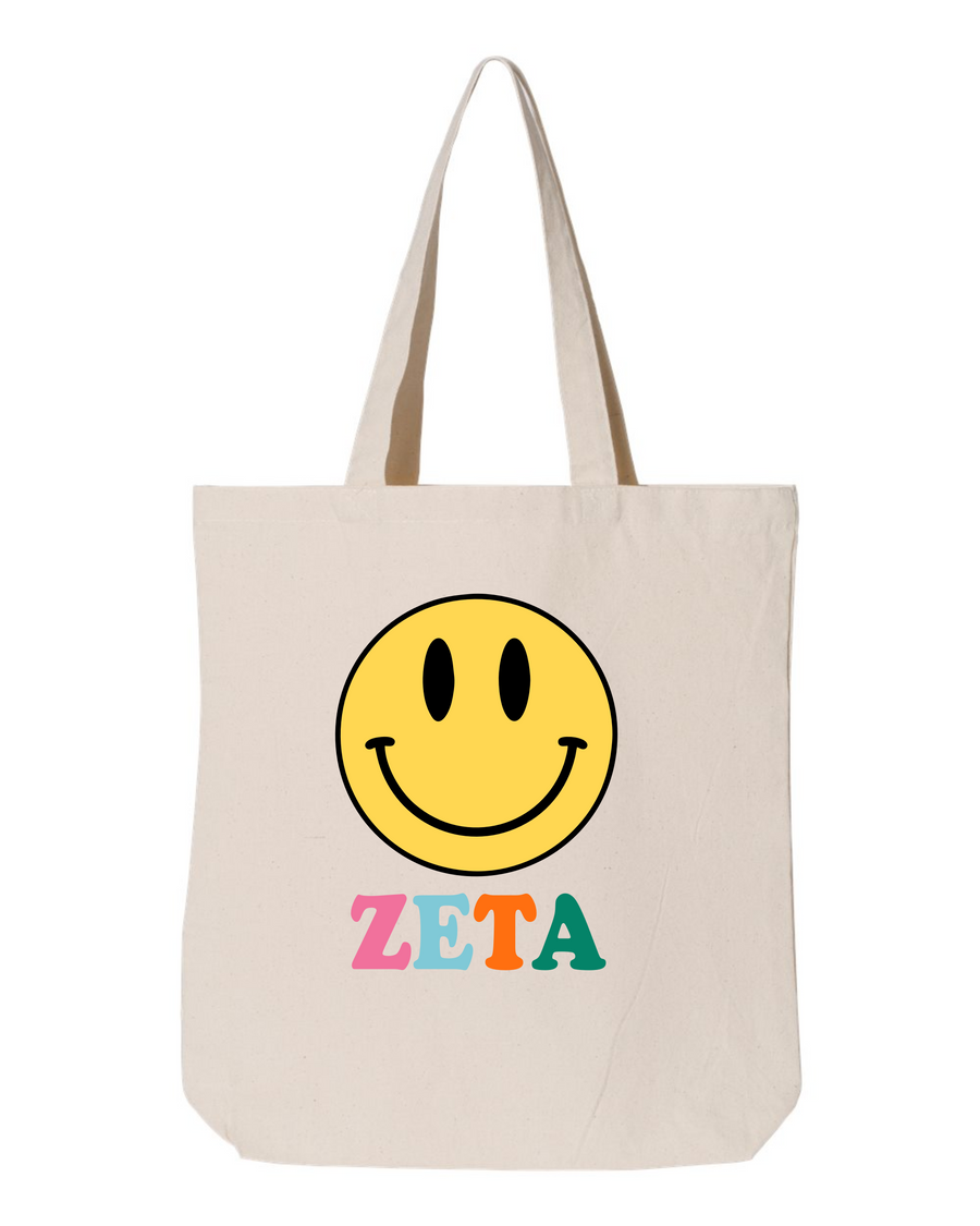 Zeta Tau Alpha All Smiles Sorority Tote