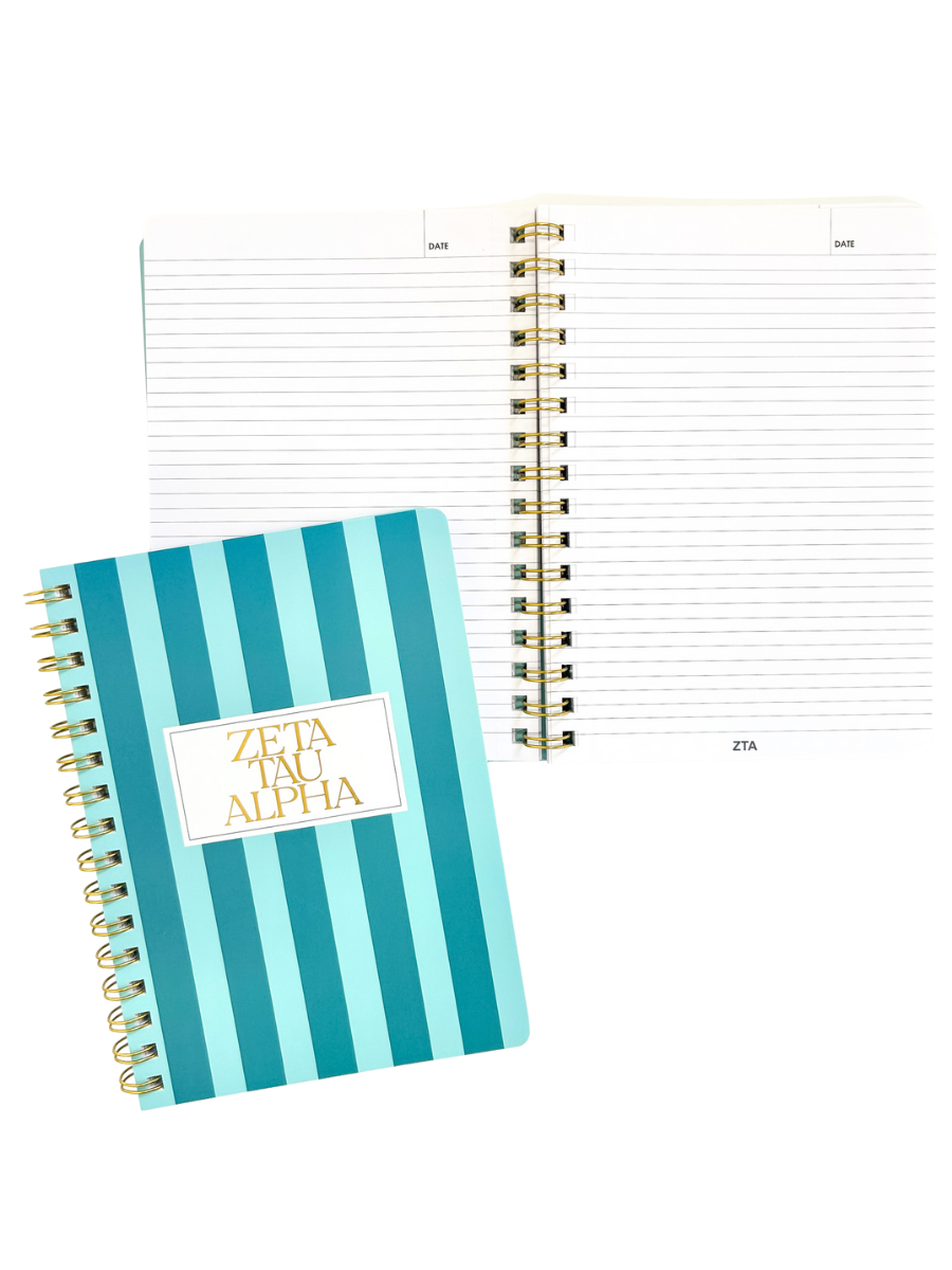 Zeta Tau Alpha Stripe Sorority Notebook