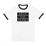 Zeta Tau Alpha Ringer Block Sorority Tee