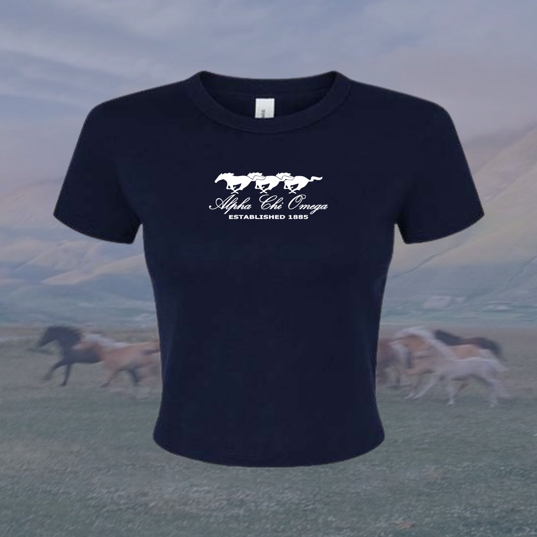 Alpha Chi Omega Wild Horses Sorority Baby Tee