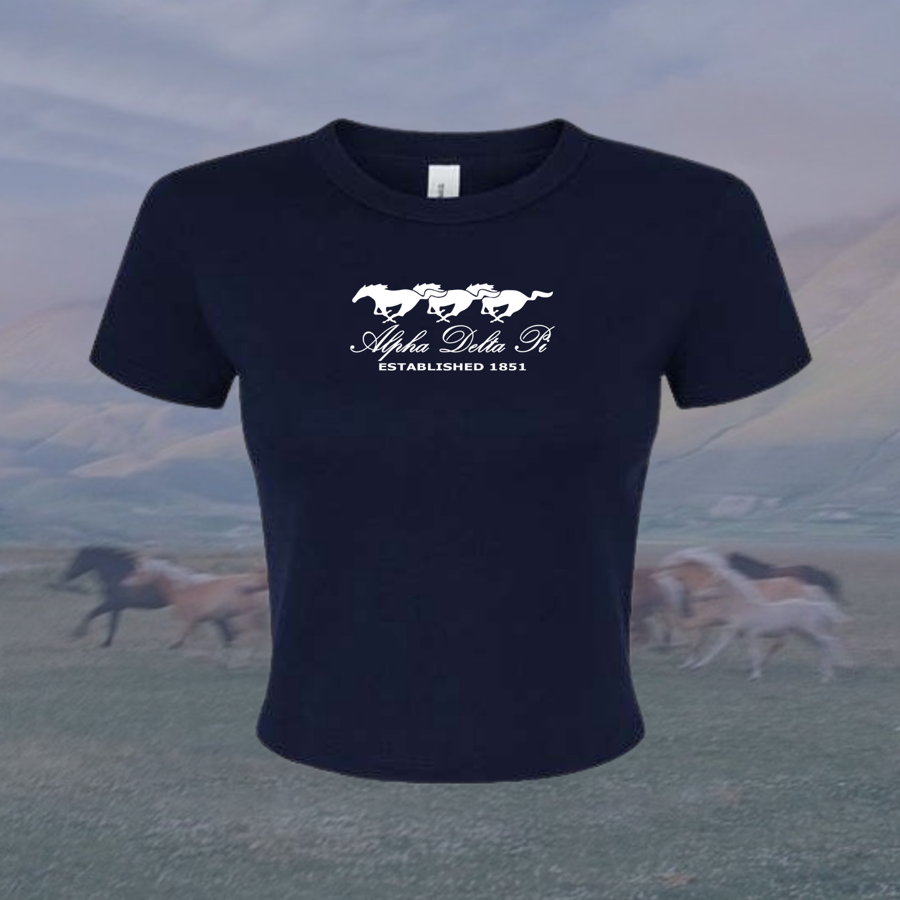 Alpha Delta Pi Wild Horses Sorority Baby Tee