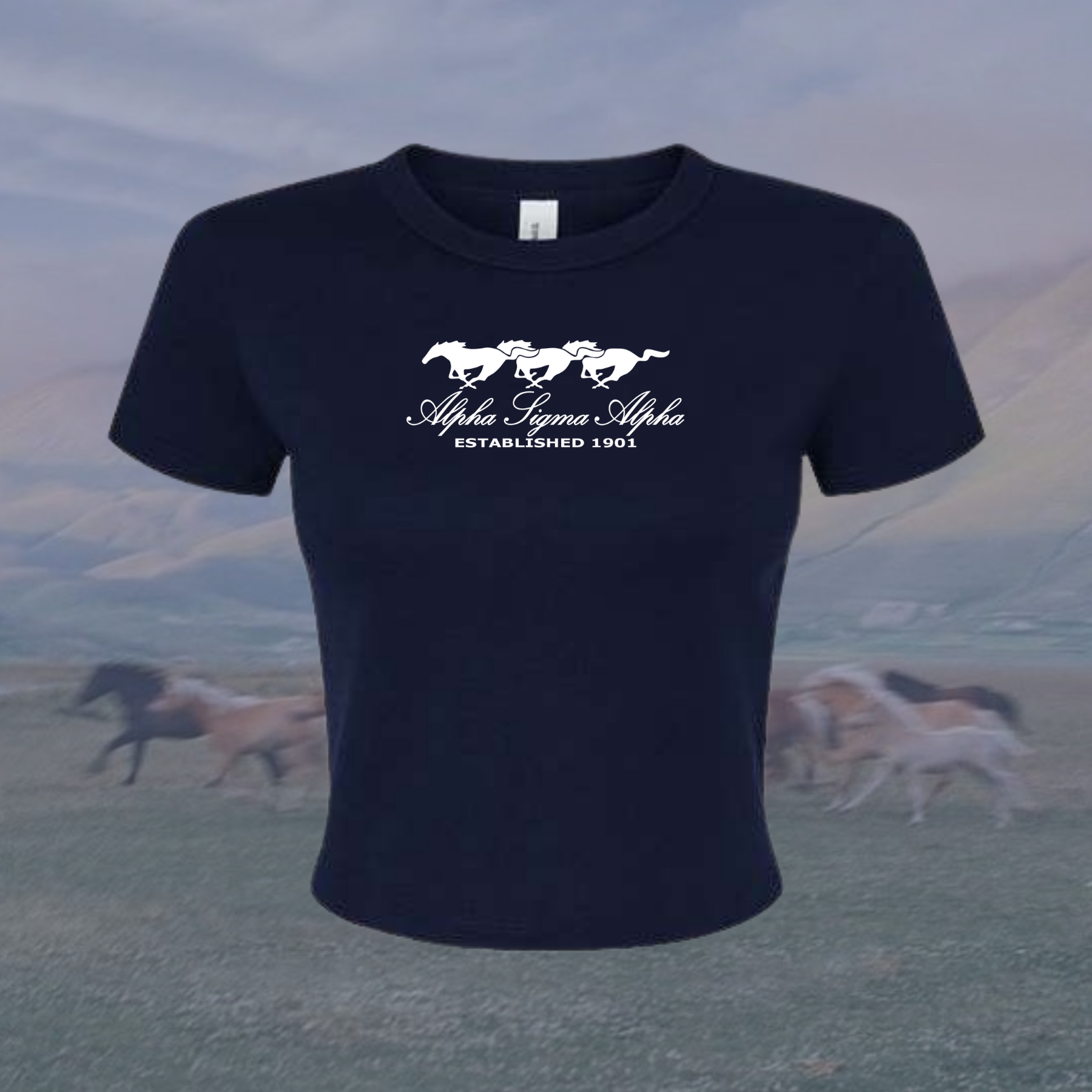 Alpha Sigma Alpha Wild Horses Sorority Baby Tee
