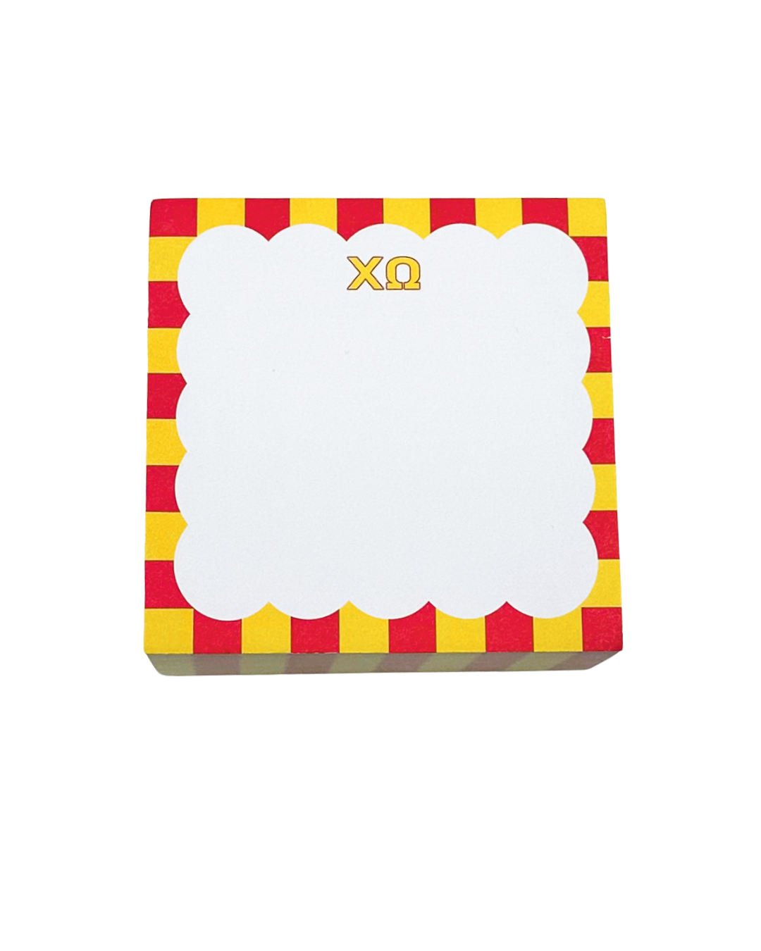 Chi Omega Scallop Note Cube – 4x4 Sticky Note Block (500 Sheets)
