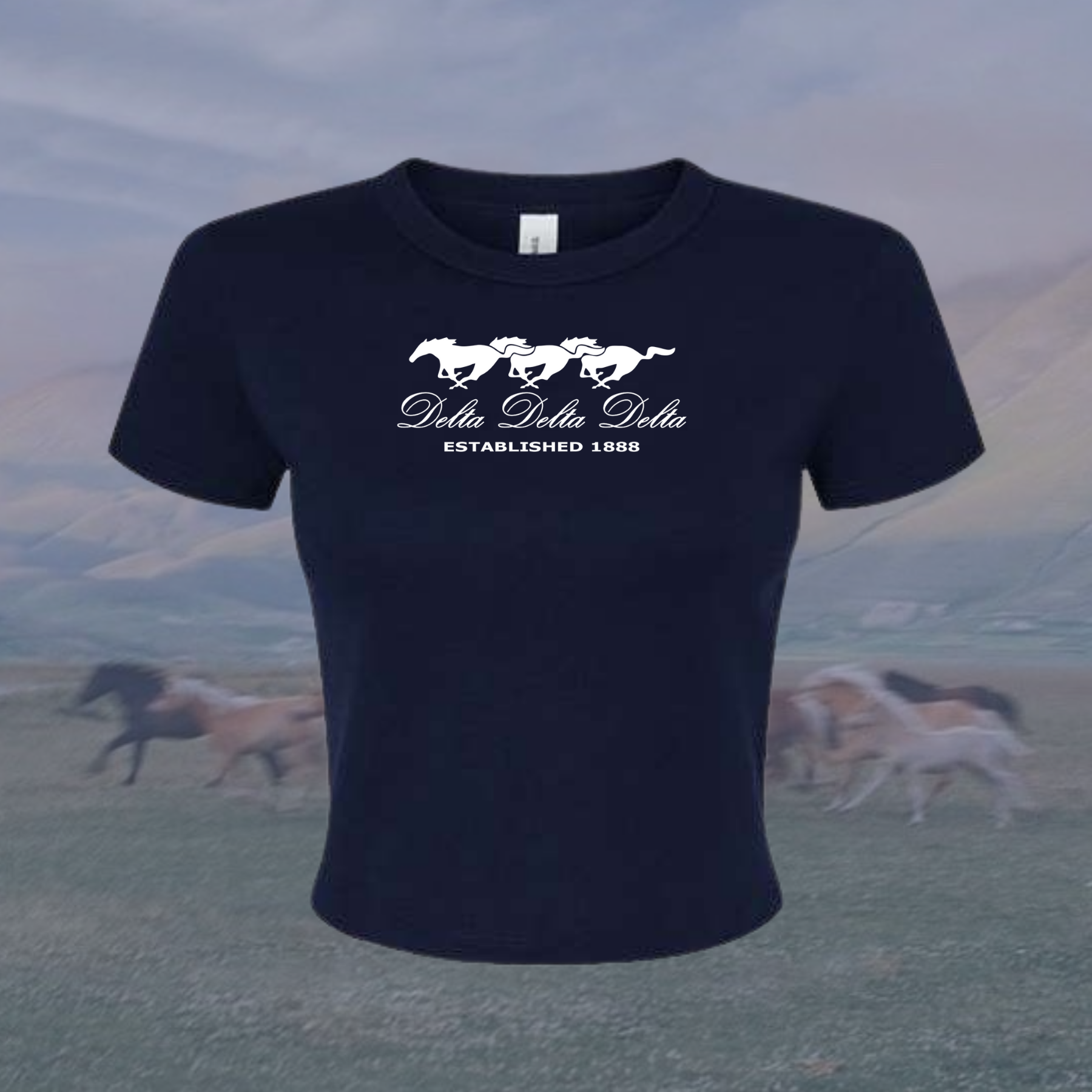 Delta Delta Delta Wild Horses Sorority Baby Tee