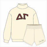 Kensington Sorority Embroidered Mock Neck - Cream