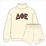 Kensington Sorority Embroidered Mock Neck - Cream