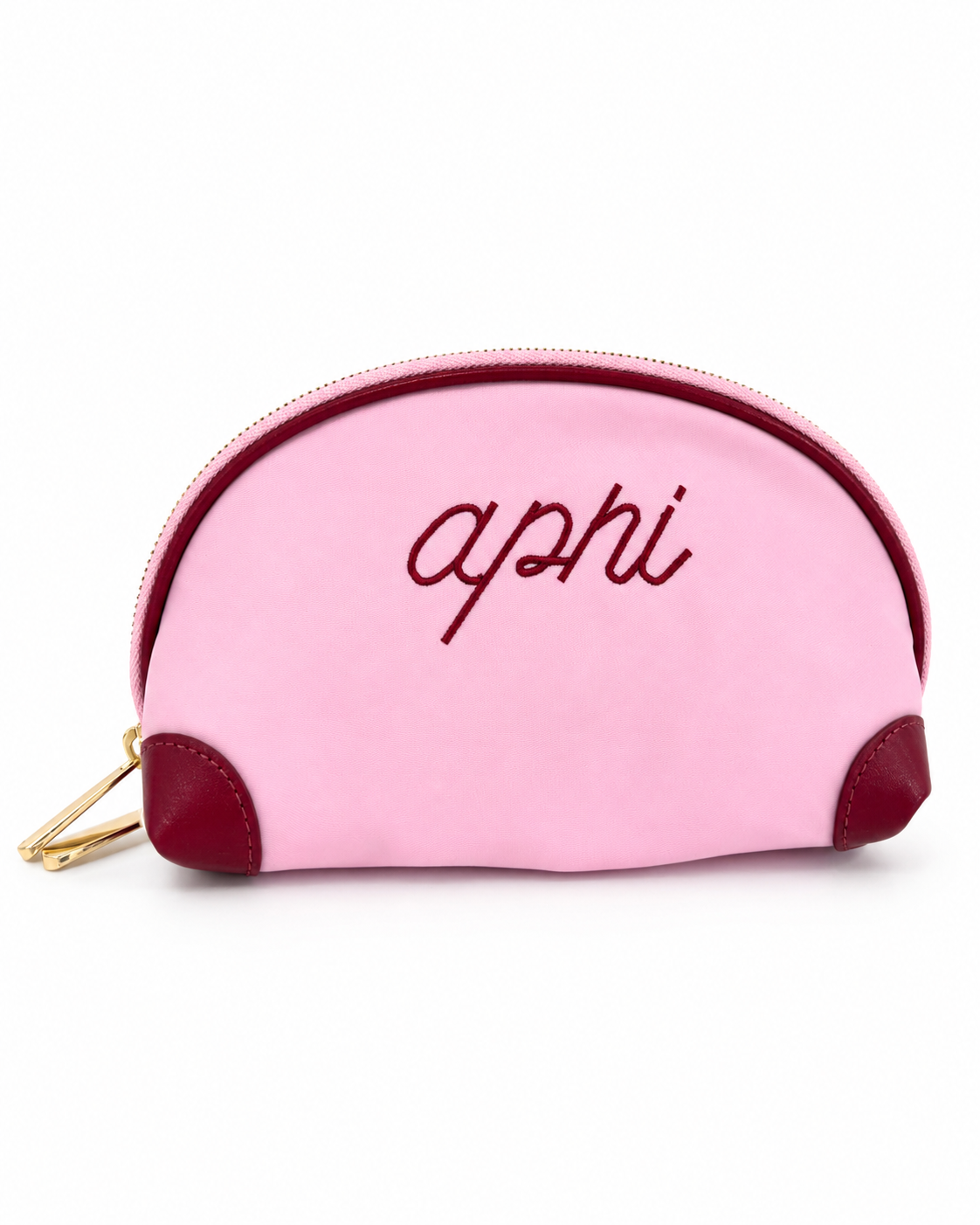 Alpha Phi nylon makeup bag with embroidered Greek sorority letters