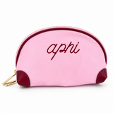 Alpha Phi nylon makeup bag with embroidered Greek sorority letters