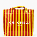 Chi Omega Stripe Sorority Tote Bag