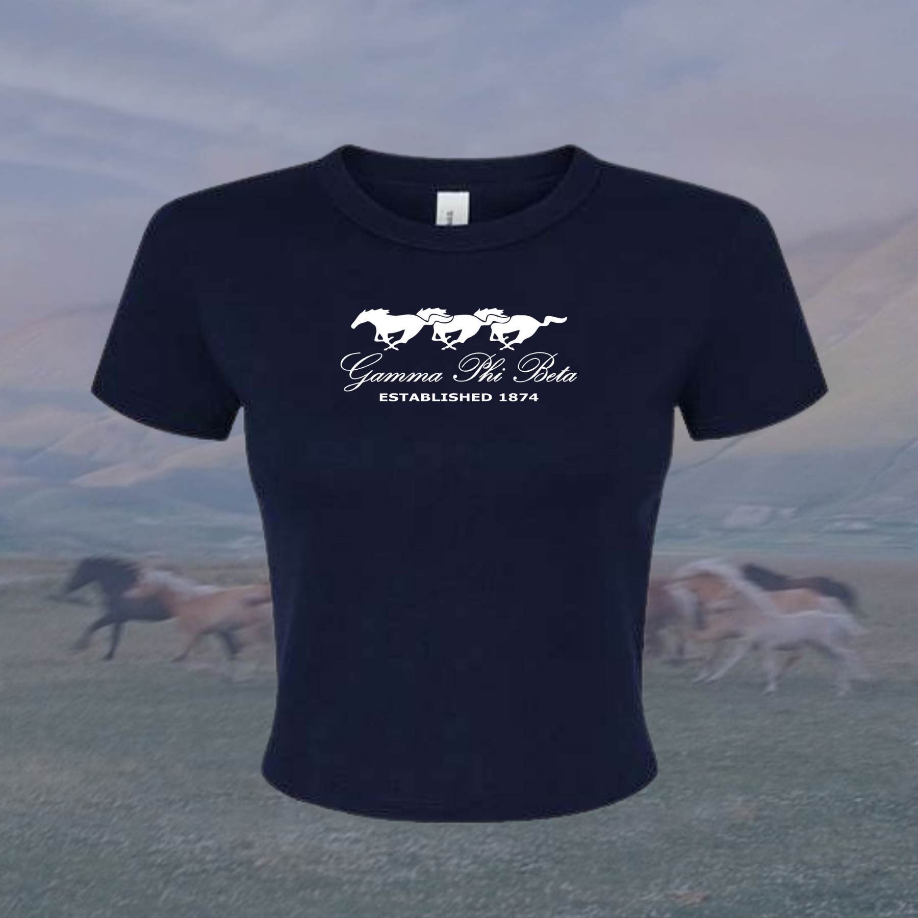 Gamma Phi Beta Wild Horses Sorority Baby Tee