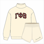 Kensington Sorority Embroidered Mock Neck - Cream